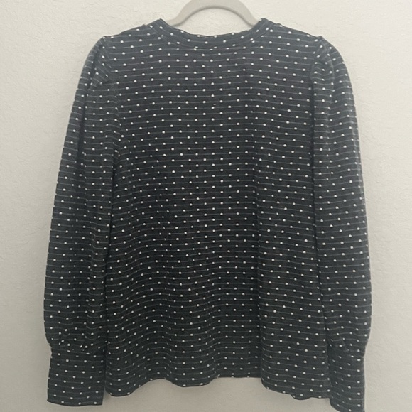 LOFT Balloon Sleeve Top in Navy - Picture 3 of 3